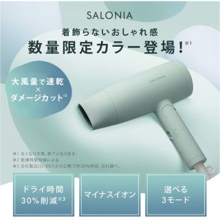 【限定カラー】 SALONIA (サロニア)  ドライヤー グリーン(ドライヤー)