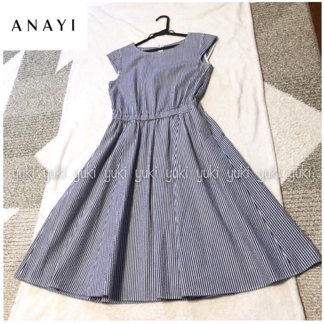 ANAYI ストライプ ギャザー ワンピース 定番人気! 4940円引き