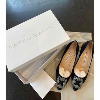 MANOLO BLAHNIK - 新品未使用 マノロブラニク 37 ハンギシ ブラックの ...