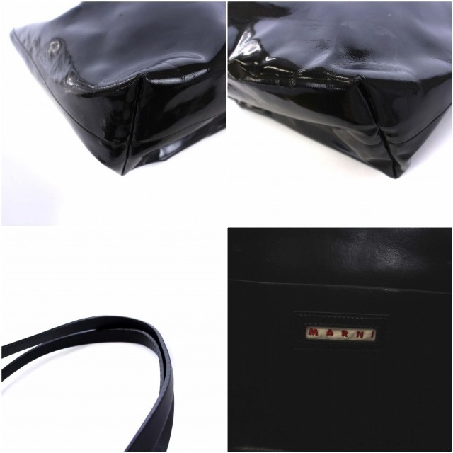 Marni(マルニ)のマルニ MARNI トートバッグ ハンドバッグ エナメル フェイクレザー 黒 レディースのバッグ(トートバッグ)の商品写真