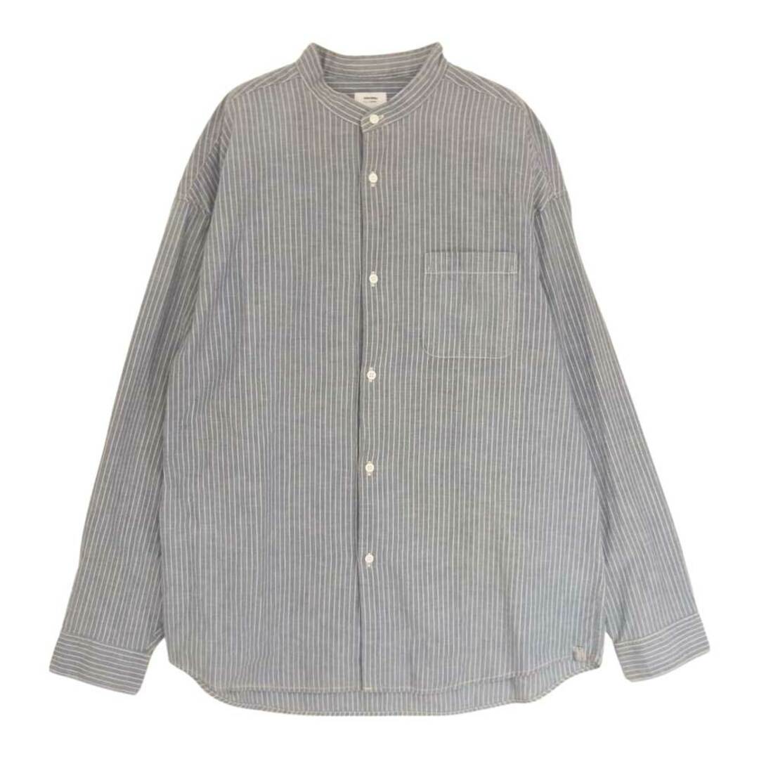 4肩幅VISVIM ビズビム 21SS 0121205011004 INGALL II L/S C/SI CHAMBRAY ノーカラー シャンブレー ストライプ シャツ ブルー系 4