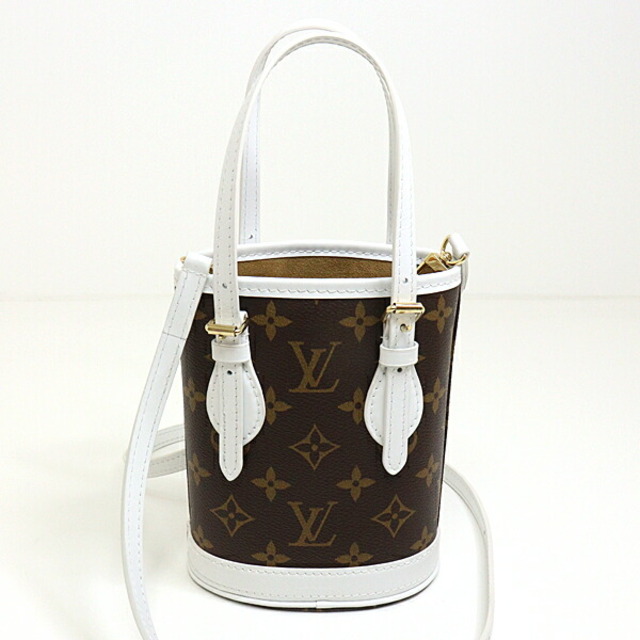 ルイヴィトン LOUIS VUITTON ナノ・バケット ショルダーバッグ M81489 斜め掛け  LV マッチ コレクション モノグラム ブラウン ゴールド金具Sランク