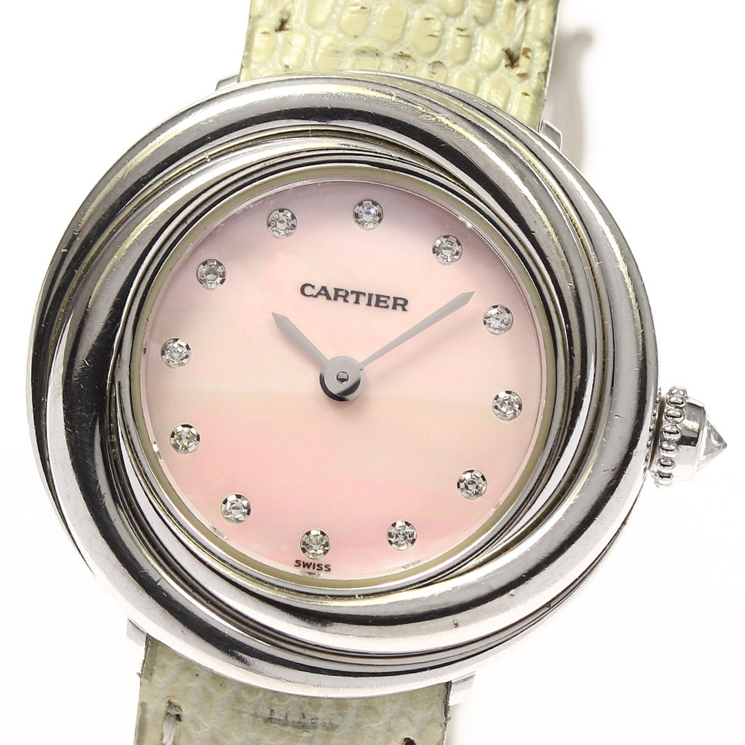 Cartier - カルティエ CARTIER WG200846 マスト トリニティ K18WG 12Pダイヤ クォーツ レディース 保証書付き_740540