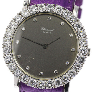 ショパール(Chopard)のジャンク ショパール Chopard K18WG ダイヤベゼル 12P クォーツ レディース _703095(腕時計)