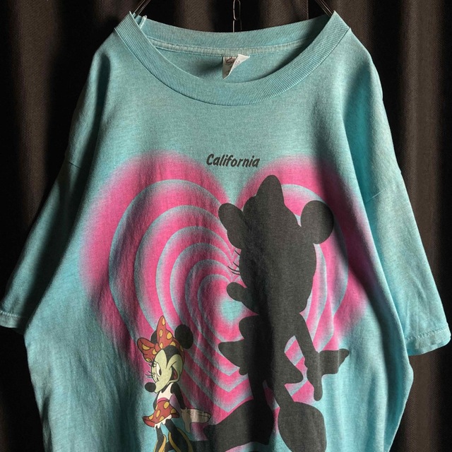 【90sアメリカ製】ディズニー　ミニーマウス　両面プリント　後染めTシャツ