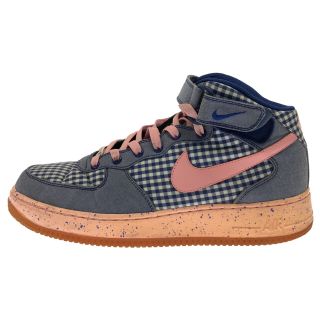 ナイキ(NIKE)のNIKE ナイキ 観賞用　AIR FORCE 1 MID　ID　エアフォースワン　ハイカットスニーカー　アイディー　ギンガムチェック　ブルー　ピンク　US9.5　808788-992(スニーカー)