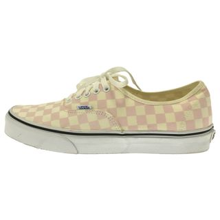 ヴァンズ(VANS)のVANS ヴァンズ チェッカーフラッグ総柄キャンバスローカットスニーカー　ホワイト　ピンク(スニーカー)