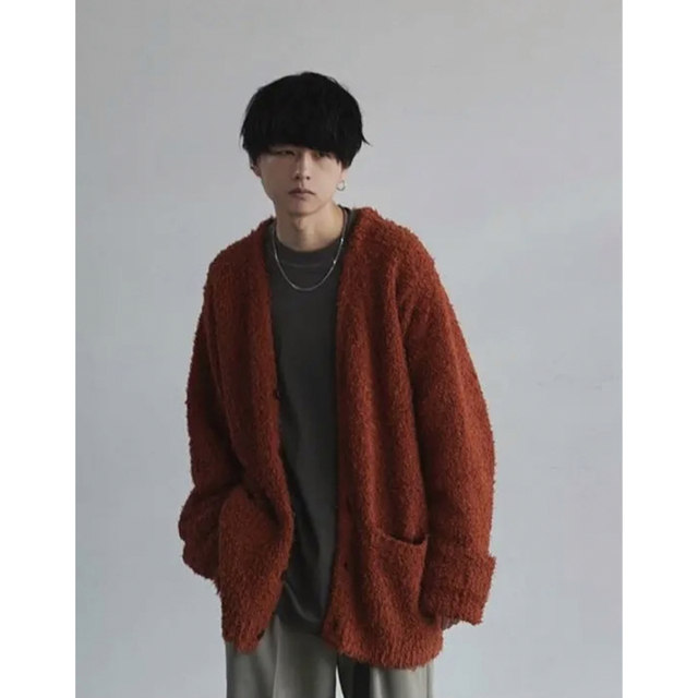 LIDNMリドムFEATHER YARN LOOSE CARDIGANオレンジM 大人気新品 4440円