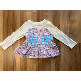 プティマイン(petit main)のpetit main 花柄　ドッキングチュニック　90(Tシャツ/カットソー)