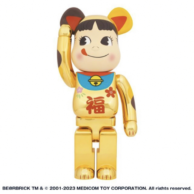 BE@RBRICK 招き猫 ペコちゃん 福 金メッキ 1000% 新品ペコちゃん