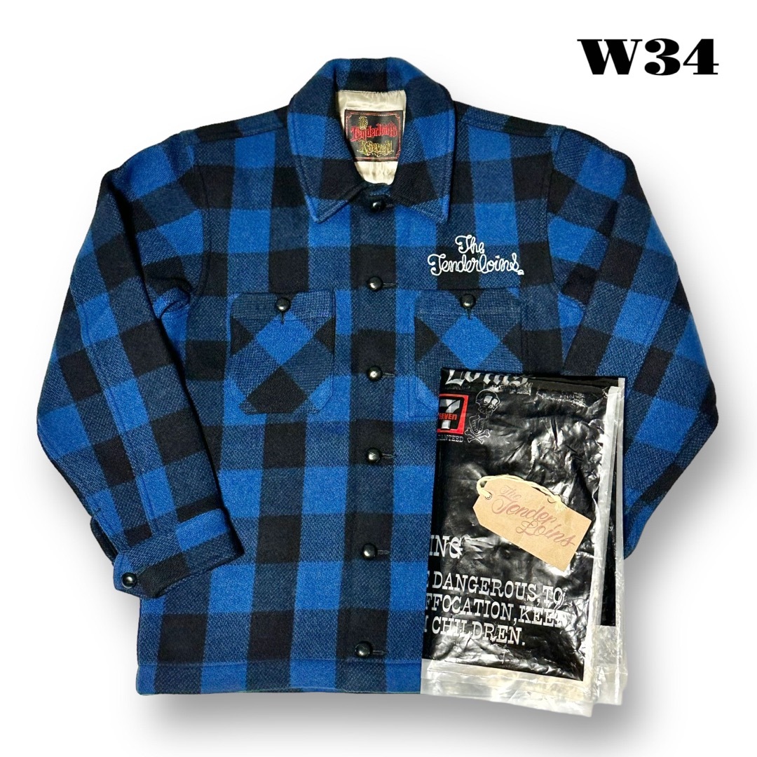 希少品！ TENDERLOIN バッファロー ジャケット ブルー 青 黒 白 M