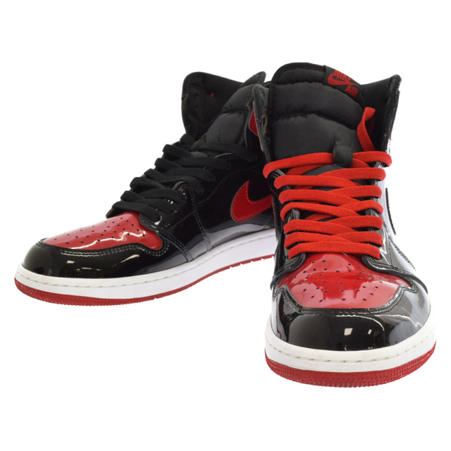 NIKE(ナイキ)のNIKE ナイキ AIR JORDAN 1 RETRO HIGH OG BRED PATENT 555088-063 エアジョーダン ブレッド パテント ハイカットスニーカー レッド/ブラック メンズの靴/シューズ(スニーカー)の商品写真