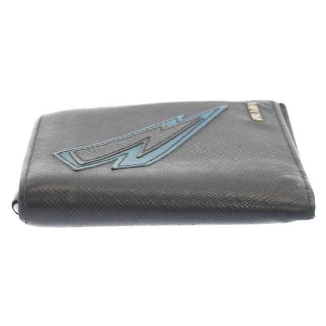 PRADA プラダ サフィアーノ レザーパッチ 二つ折り財布 ウォレット ブラック 2