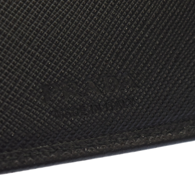PRADA プラダ サフィアーノ レザーパッチ 二つ折り財布 ウォレット ブラック 5