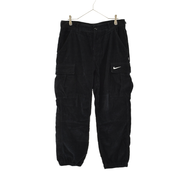 30センチ股下SUPREME シュプリーム 22SS ×NIKE Arc Corduroy Cargo Pant DM1779-010 ×ナイキ アークコーデュロイカーゴパンツ アーチロゴ刺繍コットンコーデュロイカーゴパンツ ブラック