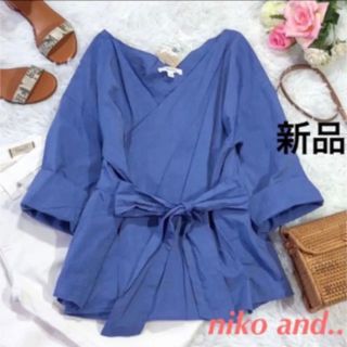 ニコアンド(niko and...)の★niko and ...★新品★ マーセカシュクールリボンシャツ(シャツ/ブラウス(長袖/七分))