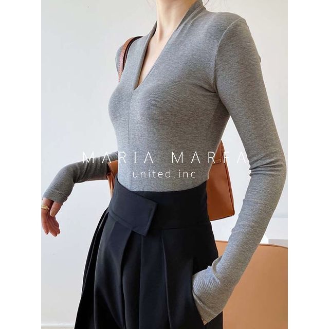 MARIA MARFA Vネック ニット セーター きれいめ 上品 ベーシック 1