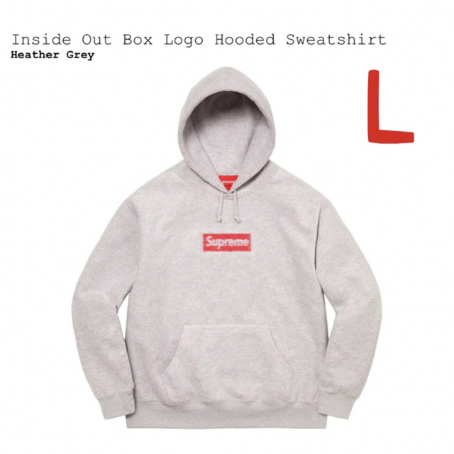 Supreme Inside Out Box Logo Hooded グレー