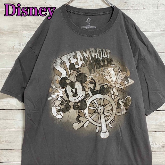 Disney(ディズニー)の【入手困難】Disney ミッキー　Tシャツ　2XLサイズ　ゆったり　一点物 メンズのトップス(Tシャツ/カットソー(半袖/袖なし))の商品写真