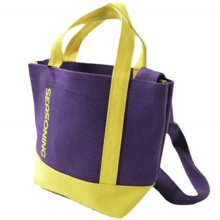 SEASONING シーズニング MINI TOTE BAG ミニトートバッグ SE19S-AC-01M Purple キャンバス 2WAY ショルダーバッグ カバン【新古品】【中古】【SEASONING】(トートバッグ)