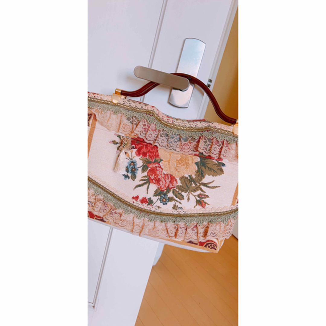 ヴィンテージ風　日本製　ゴブラン織バック レディースのバッグ(ハンドバッグ)の商品写真