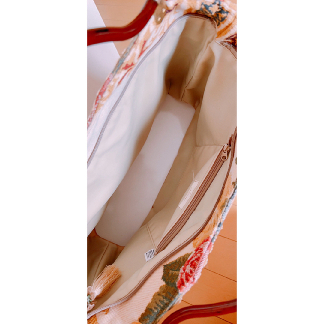 ヴィンテージ風　日本製　ゴブラン織バック レディースのバッグ(ハンドバッグ)の商品写真