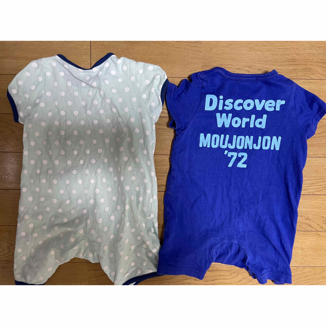 mou jon jon(ムージョンジョン)の半袖 カバーオール 2枚セット キッズ/ベビー/マタニティのベビー服(~85cm)(カバーオール)の商品写真