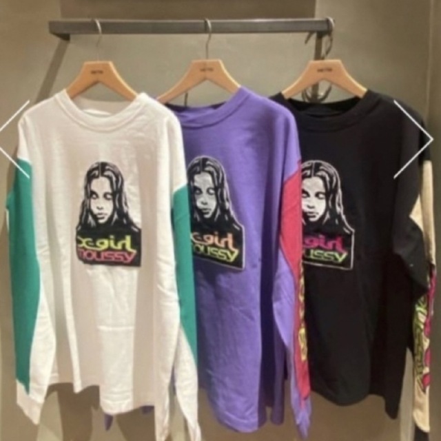 moussy(マウジー)の今だけ限定値引き中♪MOUSSY×X-girl♡XG FACE LS Tシャツ レディースのトップス(Tシャツ(長袖/七分))の商品写真