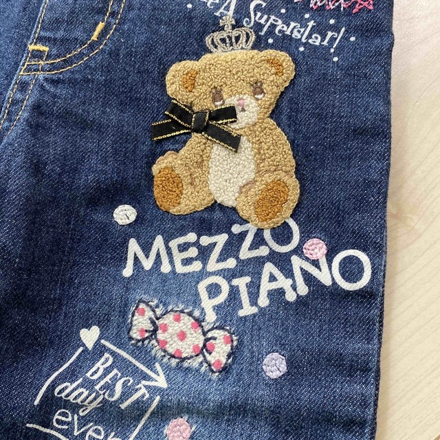 mezzo piano(メゾピアノ)のデニムサロペット　90cm キッズ/ベビー/マタニティのキッズ服女の子用(90cm~)(パンツ/スパッツ)の商品写真