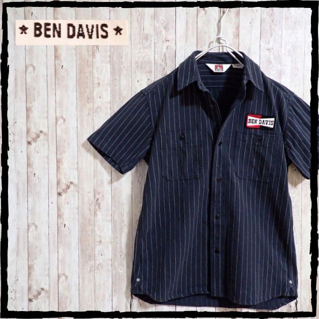 BEN DAVIS(ベンデイビス)の超 美品 ベンデイビス ウォバッシュ ワークシャツ M ワッペン マチ付き レア メンズのトップス(シャツ)の商品写真