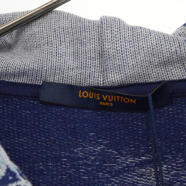 LOUIS VUITTON(ルイヴィトン)のLOUIS VUITTON ルイヴィトン 22AW MONOGRAM BANDANA S/S HOODIE 1AA5EJ/RM222M N31 HNY28W モノグラムバンダナ総柄スウェットショートスリーブフーディ 半袖パーカー ネイビー メンズのトップス(パーカー)の商品写真