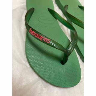 ハワイアナス(havaianas)のハワイアナスビーチサンダル　グリーン　21.5(サンダル)