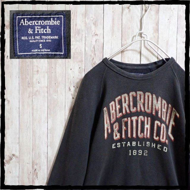 Abercrombie&Fitch(アバクロンビーアンドフィッチ)のAbercrombie&Fitch アバクロ ビンテージプリント加工 スウェット メンズのトップス(Tシャツ/カットソー(七分/長袖))の商品写真