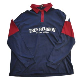 トゥルーレリジョン(True Religion)のTRUE RELIGION LOGO RUGBY SHIRT NAVY (ポロシャツ)