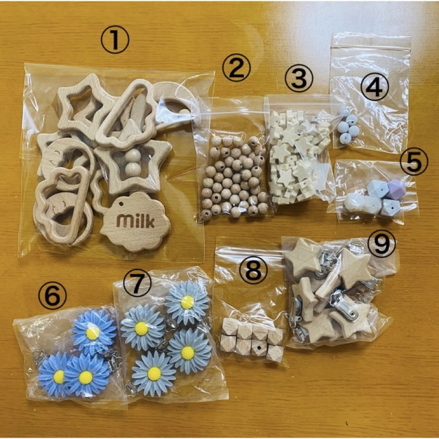 ハンドメイドパーツ　歯固め　キーホルダー素材/材料