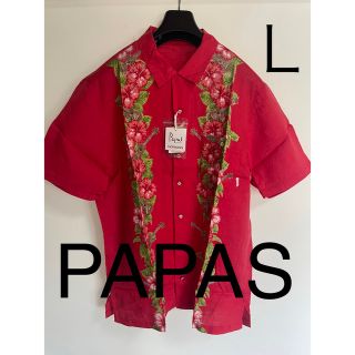 パパス　PAPAS アイランド　半袖シャツ　アロハ　Ｌ　未使用(シャツ)