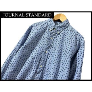 ジャーナルスタンダード(JOURNAL STANDARD)のG② ジャーナルスタンダード 小花 総柄 ドット ボタンダウン シャツ 青 M(シャツ)