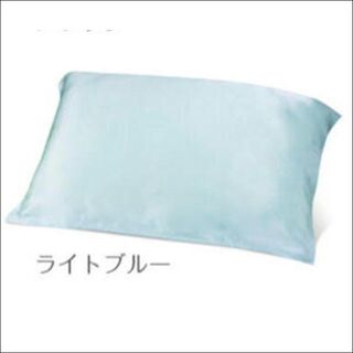 シルク枕カバー　片面タイプ　ライトブルー(シーツ/カバー)