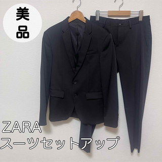 ZARA - 【美品】ZARA MAN スーツ 34&29 ストレッチ ブラック
