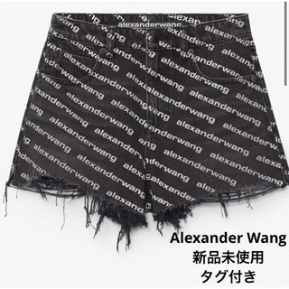 Alexander Wang - Alexander Wang エイジドグレーデニム バイトロゴ ショーツ