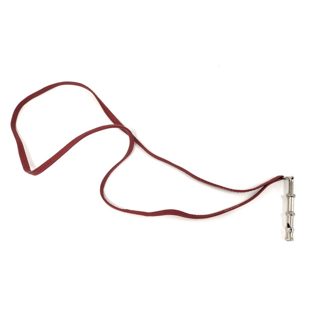 HERMES シフレ ドッグホイッスル 犬笛 レザー レッド シルバー HERMES シフレ ドッグホイッスル 犬笛 レザー レッド シルバー