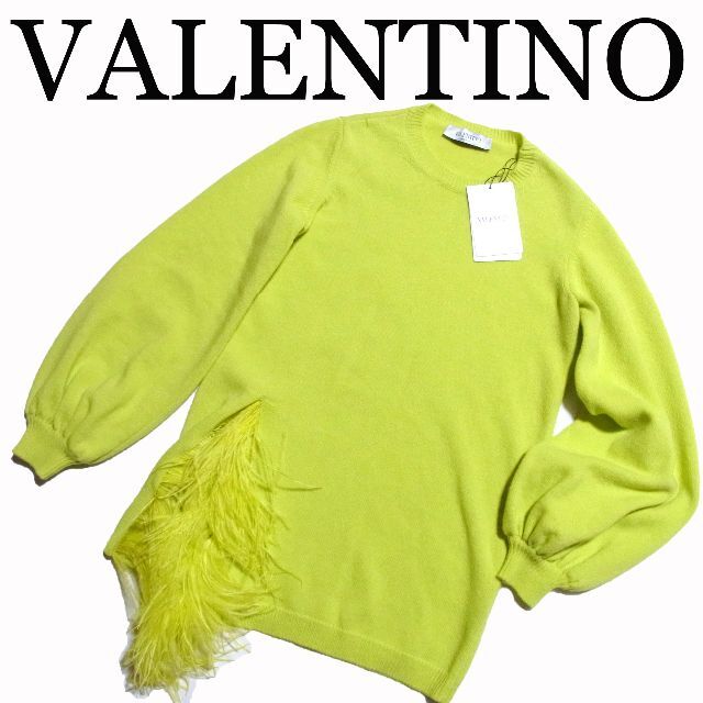 VALENTINO - 新品 ヴァレンティノ フェザー 装飾 ウール VALENTINO - 新品 ヴァレンティノ フェザー 装飾 ウール