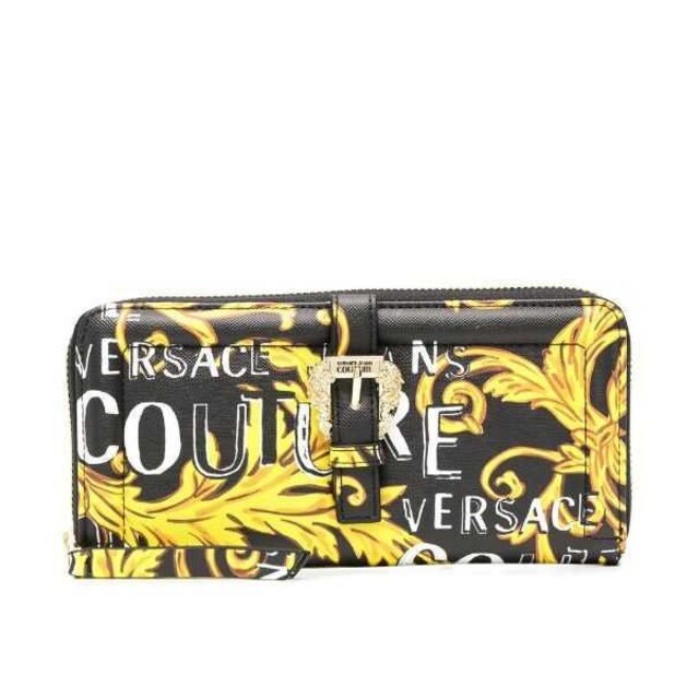 VERSACE JEANS COUTURE 長財布 ブラック ゴールド バロック - 財布