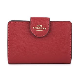 コーチ(COACH)の新品 コーチ COACH 2つ折り財布 MEDIUM CORNER ZIP WALLET 1941 レッド(財布)