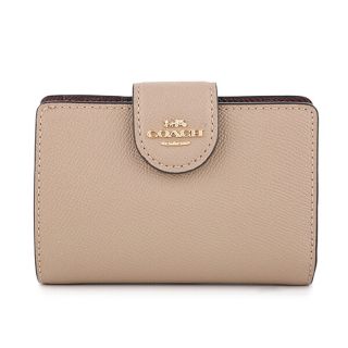 コーチ(COACH)の新品 コーチ COACH 2つ折り財布 MEDIUM CORNER ZIP WALLET トープ(財布)