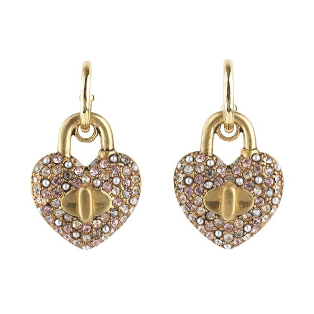 COACH(コーチ)の新品 コーチ COACH ピアス HEAERT TURNLOCK HUGGIES EARRINGS ゴールド レディースのアクセサリー(ピアス)の商品写真