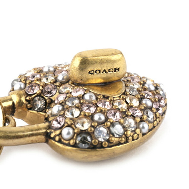 新品 コーチ COACH ピアス HEAERT TURNLOCK HUGGIES EARRINGS ゴールド