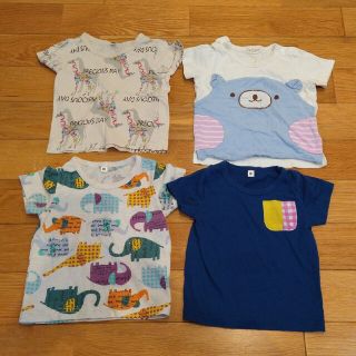 80cm Tシャツ　4枚組　動物　男の子(Ｔシャツ)