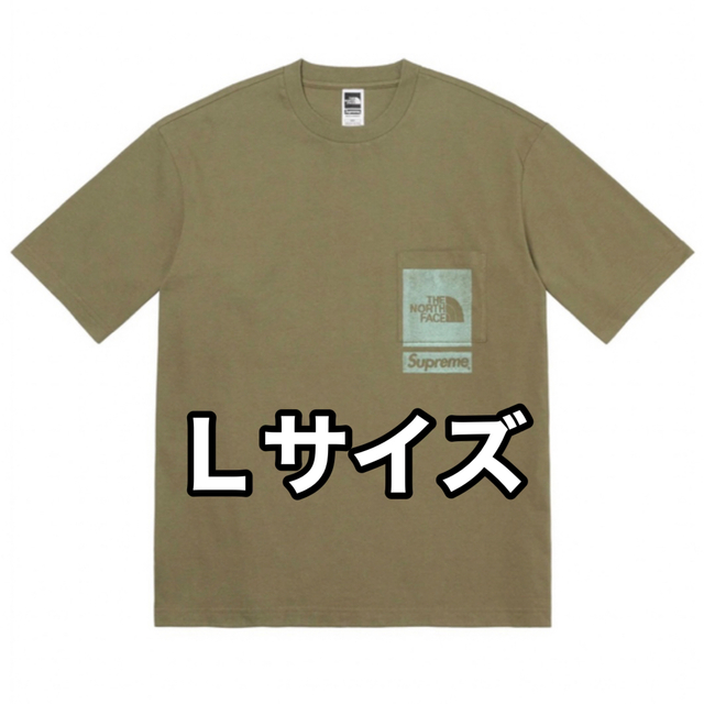 Supreme(シュプリーム)のSupreme North Face Pocket Tee Olive Lサイズ メンズのトップス(Tシャツ/カットソー(半袖/袖なし))の商品写真