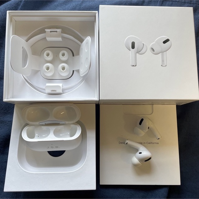 Apple(アップル)のAirPods Pro 第1世代 PWP22J/A　刻印あり　充電ケーブルなし スマホ/家電/カメラのオーディオ機器(ヘッドフォン/イヤフォン)の商品写真